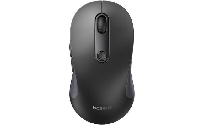 Baseus F02 Ergonomic Dual-Mode Wireless Mouse | Bluetooth 5.2 and 2.4Ghz Connectivity, Silent Buttons, 5 DPI Modes - Black